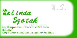melinda szotak business card